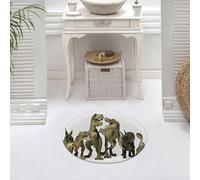 DALEXHM Tappetino da Bagno 60x60 cm,Bambini, Dinosauri T Rex Giurassico 3D Dino Fossil Art Design Storia,Antiscivolo,Morbido Assorbente, in Microfibra,Lavabile in Lavatrice,per Vasca,Doccia