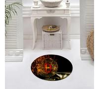 DALEXHM Tappetino da Bagno 60x60 cm,Bitcoin, simbolo delle criptovalute che brucia tra le me e banconote,Antiscivolo,Morbido Assorbente, in Microfibra,Lavabile in Lavatrice,per Vasca,Doccia