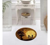 DALEXHM Tappetino da Bagno 60x60 cm,Castello di Halloween in una foresta mistica e spettrale. Zucca sul castello d,Antiscivolo,Morbido Assorbente, in Microfibra,Lavabile in Lavatrice,per Vasca,Doccia