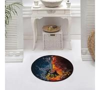 DALEXHM Tappetino da Bagno 60x60 cm,Chitarra acustica nel fuoco e nell'acqua. Illustrazione della chitarra acustic,Antiscivolo,Morbido Assorbente, in Microfibra,Lavabile in Lavatrice,per Vasca,Doccia