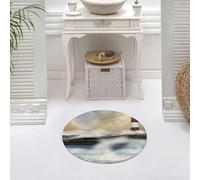 DALEXHM Tappetino da Bagno 60x60 cm,Faro, mare in tempesta dipinto ad olio che schizza la luna e il,Antiscivolo,Morbido Assorbente, in Microfibra,Lavabile in Lavatrice,per Vasca,Doccia