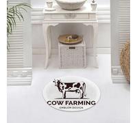 DALEXHM Tappetino da Bagno 60x60 cm,Figura di una mucca con le corna in piedi a terra - illustrazione del logo del,Antiscivolo,Morbido Assorbente, in Microfibra,Lavabile in Lavatrice,per Vasca,Doccia