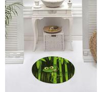 DALEXHM Tappetino da Bagno 60x60 cm,illustrazione rana curiosa sullo stelo del bambù,Antiscivolo,Morbido Assorbente, in Microfibra,Lavabile in Lavatrice,per Vasca,Doccia