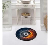 DALEXHM Tappetino da Bagno 60x60 cm,Immagine ad alta risoluzione di una palla da biliardo nel fuoco e nell'acqua p,Antiscivolo,Morbido Assorbente, in Microfibra,Lavabile in Lavatrice,per Vasca,Doccia