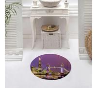 DALEXHM Tappetino da Bagno 60x60 cm,Londra, Tower Bridge a Londra di notte Monumento storico culturale Europa,Antiscivolo,Morbido Assorbente, in Microfibra,Lavabile in Lavatrice,per Vasca,Doccia