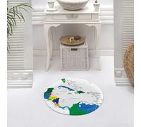 DALEXHM Tappetino da Bagno 60x60 cm,Mappa, America Centrale e Isole dei Caraibi Mappa Paesi Città Nomi Regioni Pos,Antiscivolo,Morbido Assorbente, in Microfibra,Lavabile in Lavatrice,per Vasca,Doccia