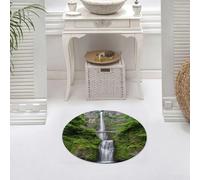 DALEXHM Tappetino da Bagno 60x60 cm,Set, Cascate di Gran Burrone, Cascata Multnomah, Oregon con Sentiero degli El,Antiscivolo,Morbido Assorbente, in Microfibra,Lavabile in Lavatrice,per Vasca,Doccia