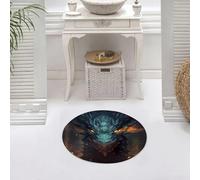 DALEXHM Tappetino da Bagno 60x60 cm,Testa con lungo collo di un enorme drago grigio medievale arrabbiato, con scag,Antiscivolo,Morbido Assorbente, in Microfibra,Lavabile in Lavatrice,per Vasca,Doccia