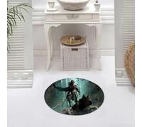 DALEXHM Tappetino da Bagno 60x60 cm,Un brutale cacciatore elfico con una spada si erge fiero su una collina e guar,Antiscivolo,Morbido Assorbente, in Microfibra,Lavabile in Lavatrice,per Vasca,Doccia