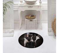 DALEXHM Tappetino da Bagno 60x60 cm,Un'immagine della tenera e affettuosaazione tra un cagnolino e un Boston Terri,Antiscivolo,Morbido Assorbente, in Microfibra,Lavabile in Lavatrice,per Vasca,Doccia