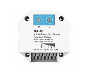 DALI Signal 4 Push Button Dimmer Work DALI Master/ Bus Power Supply da-4S Encoding Select Addresses for LED Light