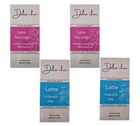 Dalia Choc - Tavolette di cioccolato PREMIUM 4 x 70 gr | Senza Aggiunta di Zuccheri - dolcificato con Eritritolo | Prodotto in ITALIA | BEAN TO BAR (Latte (2x70gr) e Latte-Nocciole (2x70gr))