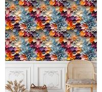 Dalia Colorata Carta da Parati Autoadesiva 0.45x10 m Pianta Petali Pellicola Adesiva per Mobili Impermeabile Carta Adesivo Ispessita Opaco Sticker per Decorare Muro Cucina Armadio Cassetto e Scaffali