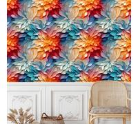 Dalia Colorata Pellicola Adesiva per Mobili Carta da Parati Rimovibile Pianta Petali Autoadesiva Opaco Ispessita Wallpaper Impermeabile Decorativa Rullo Sticker per Muro Cucina Armadio Porta 0.45x5 m