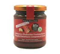 Dalia Gourmet - Composta con 85% di Frutt 1x220g | Senza aggiunta di zuccheri con ERITRITOLO - STEVIA | Prodotto artigianale italiano | Senza Glutine (Fragola - Rabarbaro)
