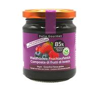 Dalia Gourmet - Composta con 85 % di Frutta 1x220g | Senza aggiunta di zuccheri con ERITRITOLO - STEVIA | Prodotto artigianale italiano | Senza Glutine (Frutti di bosco)