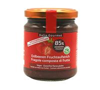 Dalia Gourmet - Composta con 85% di Frutta 1x220g | Senza aggiunta di zuccheri con ERITRITOLO - STEVIA | Prodotto artigianale italiano | Senza Glutine (Fragola)
