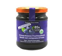 Dalia Gourmet - Composta con 85% di Frutta 1x220g | Senza aggiunta di zuccheri con ERITRITOLO - STEVIA | Prodotto artigianale italiano | Senza Glutine (Mirtillo nero)