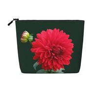 Dalia rossa, Borsa per cosmetici in lino sintetico Borsa per trucco Borsa da viaggio portatile