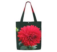 Dalia rossa,Borse della spesa riutilizzabili, borse per la spesa, borsa a tracolla in tela di grande capacità
