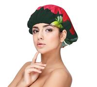 Dalia rossa,Cuffia da notte in raso per adulti - Cuffia da notte elastica per donna, copricapelli per la notte