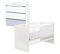 DALIA - Set fasciatoio + lettino per bambini, 120 x 60 cm, colore: Bianco