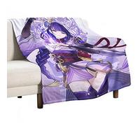 Dalicoter Coperta in flanella super morbida, leggera, con motivo Game Genshin Impact, Inazuma Raiden Shogun, 127 x 101 cm, coperta invernale per divano, per bambini, ragazze e adulti