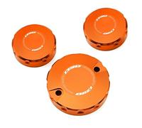 DALIDAK Adatto for KTM 1390 Super Adventure RS Evo 1390 SAS 1390 Super Duke R GT Evo Tappo serbatoio liquido freni anteriore e posteriore in alluminio for motocicletta(Orange-Combo (3pcs))