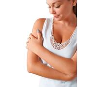 Dalila Casa Canottiera Spalla Larga Lana e Cotone Donna (IT, Testo, XL, Regular, Regular, Bianco Lana)