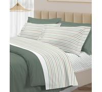 Dalila Casa Completi Letto Vari Disegni 100% Cotone Made in Italy (Riga Dots Verde, Mis. 1 Piazza e mezza)