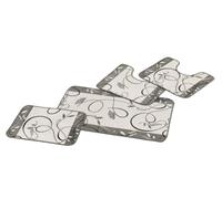 Dalila Casa Tappeto Bagno in Ciniglia Gold Parure 4 Pezzi Sottofondo Antiscivolo (Grigio, Mis. 4 Pezzi)