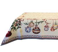 Dalila Casa Tovaglia Copritavolo in Gobelin Jacquard Natale Cinigliato Vari Disegni (Dis. n 1, Mis. Tovaglia 140x180 cm)