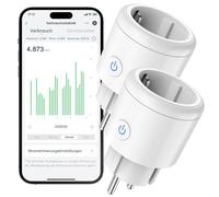 Dalimee ALAN - Presa intelligente con monitoraggio dell'energia, compatibile con app SmartLife e Tuya, funziona con Alexa e Google Home, controllo vocale, timer e timer, 16 A, confezione da 2