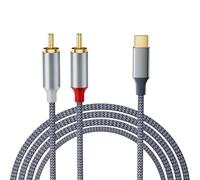 Dalimee Cavo adattatore stereo da USB-C a Chinch, da USB-C a USB-C, da Type-C a 2RCA compatibile con iPhone 17/16/15, iPad, MacBook, smartphone, laptop, home theater, DVD, altoparlanti, autoradio, ecc