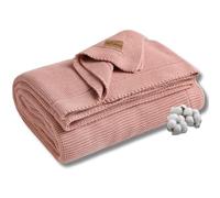 Dalisa Alina - Coperta in 100% cotone turco biologico, 203 x 228 cm, certificazione GOTS, accogliente, con confezione regalo riciclata, perfetta per divano, letto e decorazione della casa, stile