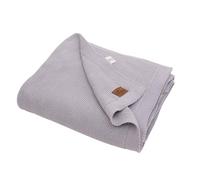 Dalisa Coperta in 100% cotone turco biologico, certificata GOTS, accogliente, perfetta per divano, letto e decorazione della casa, stile bohémien vintage lavorato a maglia, Alina (Harbor Mist, 60 x 80