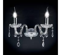 Dallas applique doppio cristallo decoro cromo con pendenti