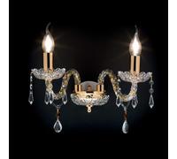 Dallas applique doppio cristallo decoro oro con pendenti