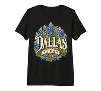 Dallas State Texas TX Skyline Vintage Maglietta Premium