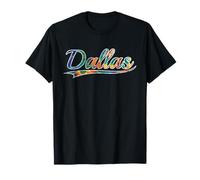 Dallas Texas City Big D Tie Dye Vintage Varsity Distressed Maglietta