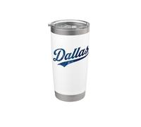 Dallas Texas Classic Blue Vintage Distressed Style Weathered Bicchiere termico in acciaio inox doppia parete