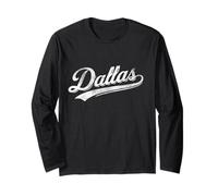 Dallas Texas Throwback Vintage Distressed Weathered Vibe Maglia a Manica