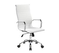 DallasPoltrona presidenziale con braccioli, PU bianco