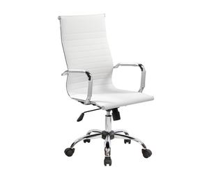 DallasPoltrona presidenziale con braccioli, PU bianco