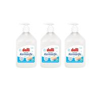 Dalli - Sapone liquido per capelli, 500 ml, senza profumo, pelle setosa, nutriente, universale, 100% vegano, confezione da 3