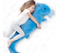 Dalmao Axolotl - Cuscino gigante in peluche, 120 cm, colore blu Axolotl, ideale per bambini, compleanno, Pasqua
