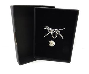 Dalmata Cane Regalo Cravatta Risvolto Spilla IN Argento Colore CUFFLINKS DIRECT