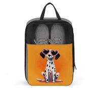 Dalmata che indossa occhiali da sole a forma di cuore, borsa per scarpe da viaggio, uso quotidiano, anti-polvere, custodia per scarpe da golf