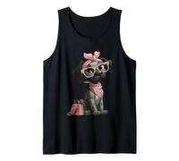 Dalmata Cucciolo Kawaii Cane Personaggio Rosa Leopardato Occhiali Canotta