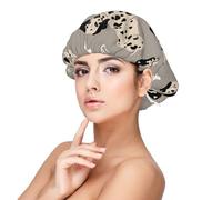 Dalmata e ossa su grigio,Cuffia da notte elastica in raso per adulti, fascia per capelli in seta regolabile, cuffia da notte elastica per donne